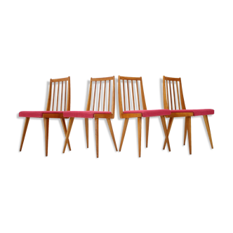 Ensemble de quatre chaises de salle à manger design années 1960