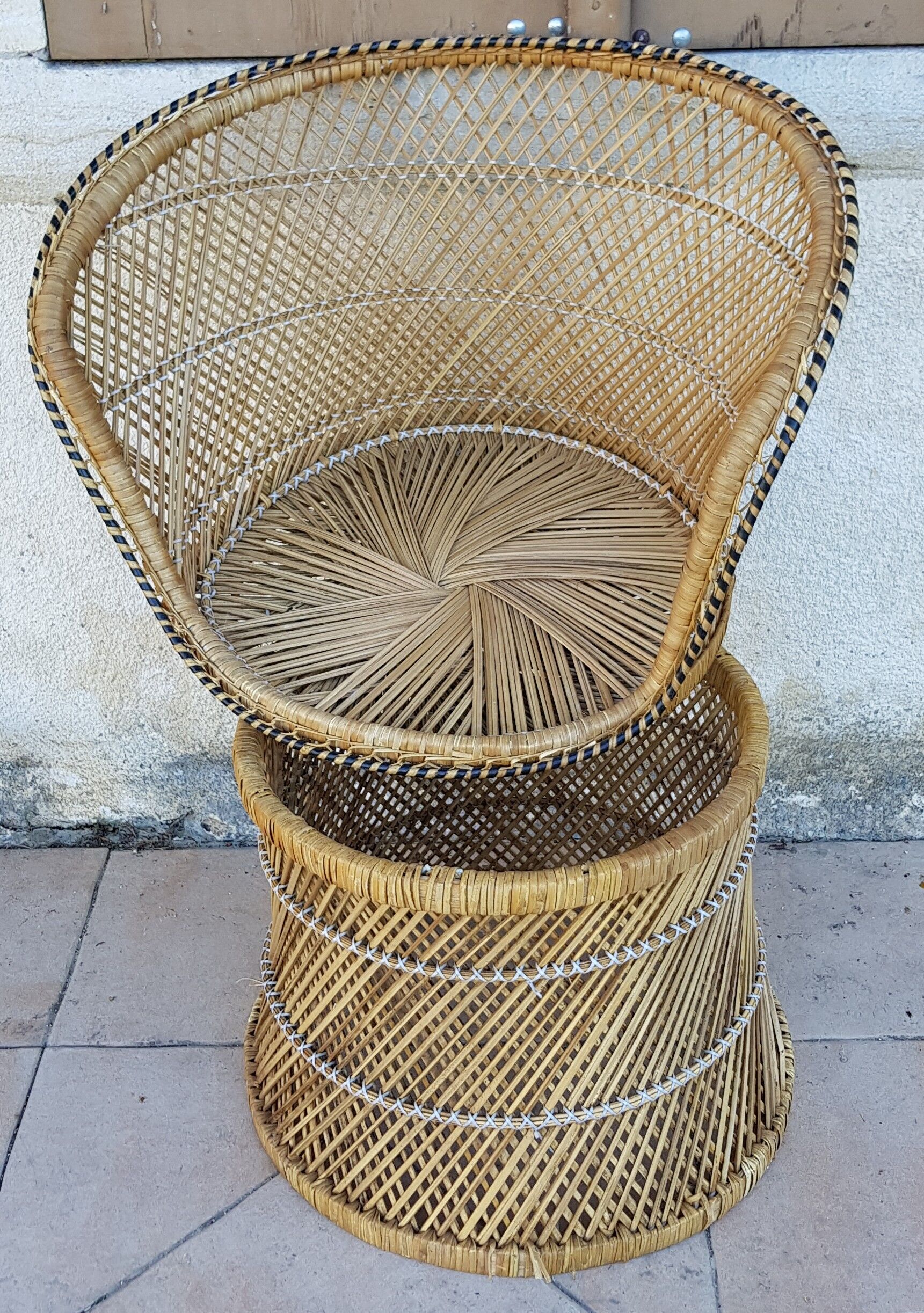 Island-inspired rattan armchair