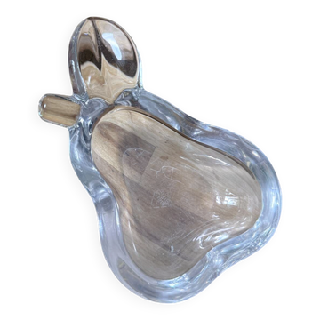 Vintage pear-shaped crystal catchall signed Art Vannes France - 60