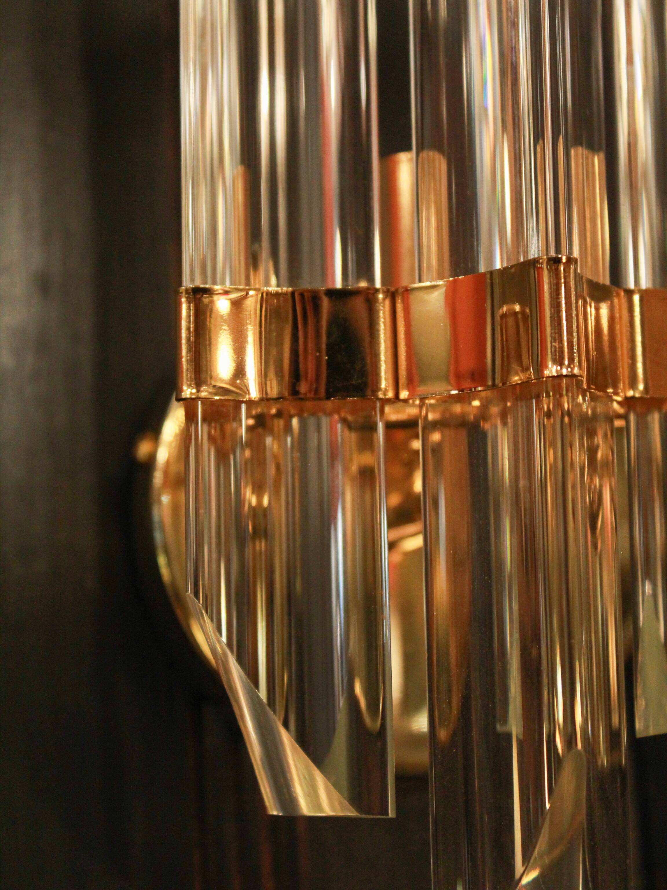 Pair of Venini wall lights, produced in Italy in the 1970s.