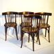 Suite de 4 chaises bistrot de Fischel 1930 bois-courbé