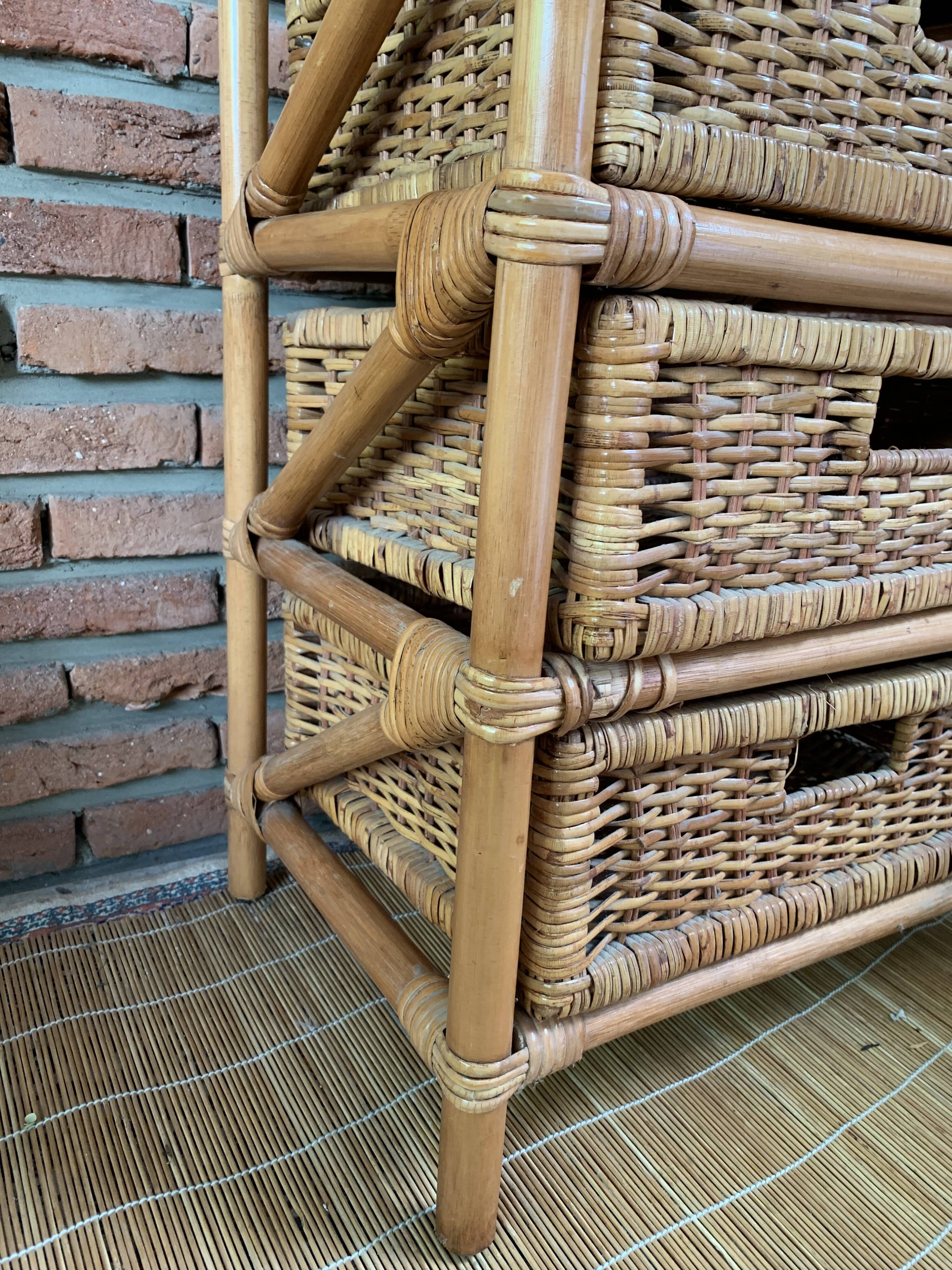 Rattan and wicker dresser