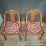 Pair of light wood gondola chairs