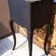 1930 bedside table, repainted wood in black with a golden rose motif.