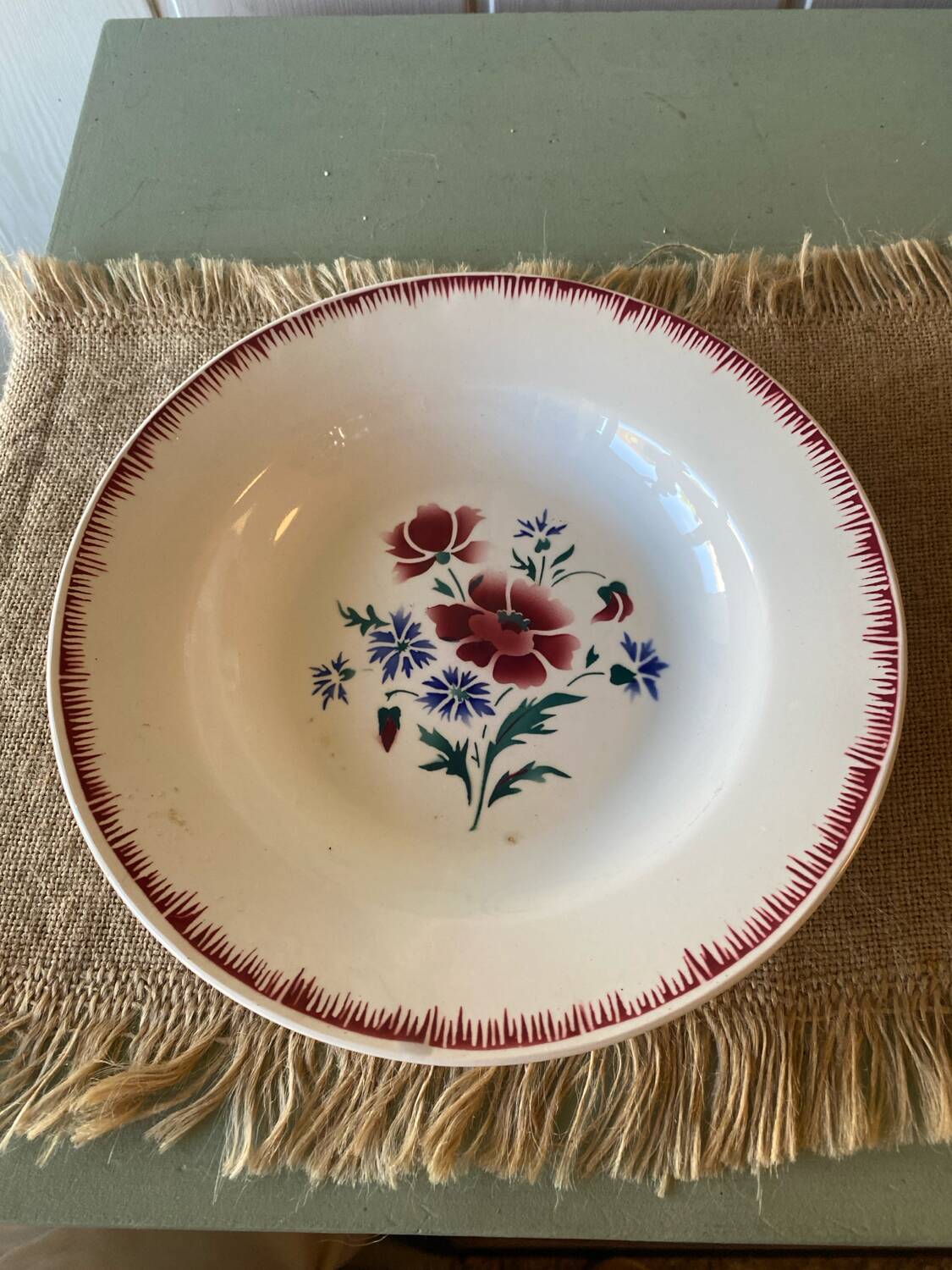 Antique Sarreguemines Prairial plates from the 1930s