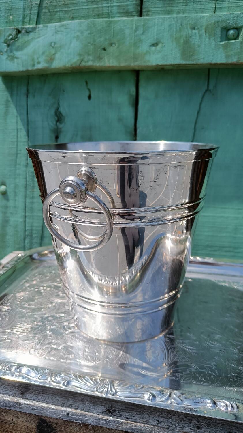 Hallmarked silver metal champagne bucket