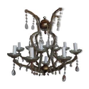 Lustre classique à pampilles en