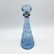 Carafe "fonds marins" verre bleu – Empoli, 1970s