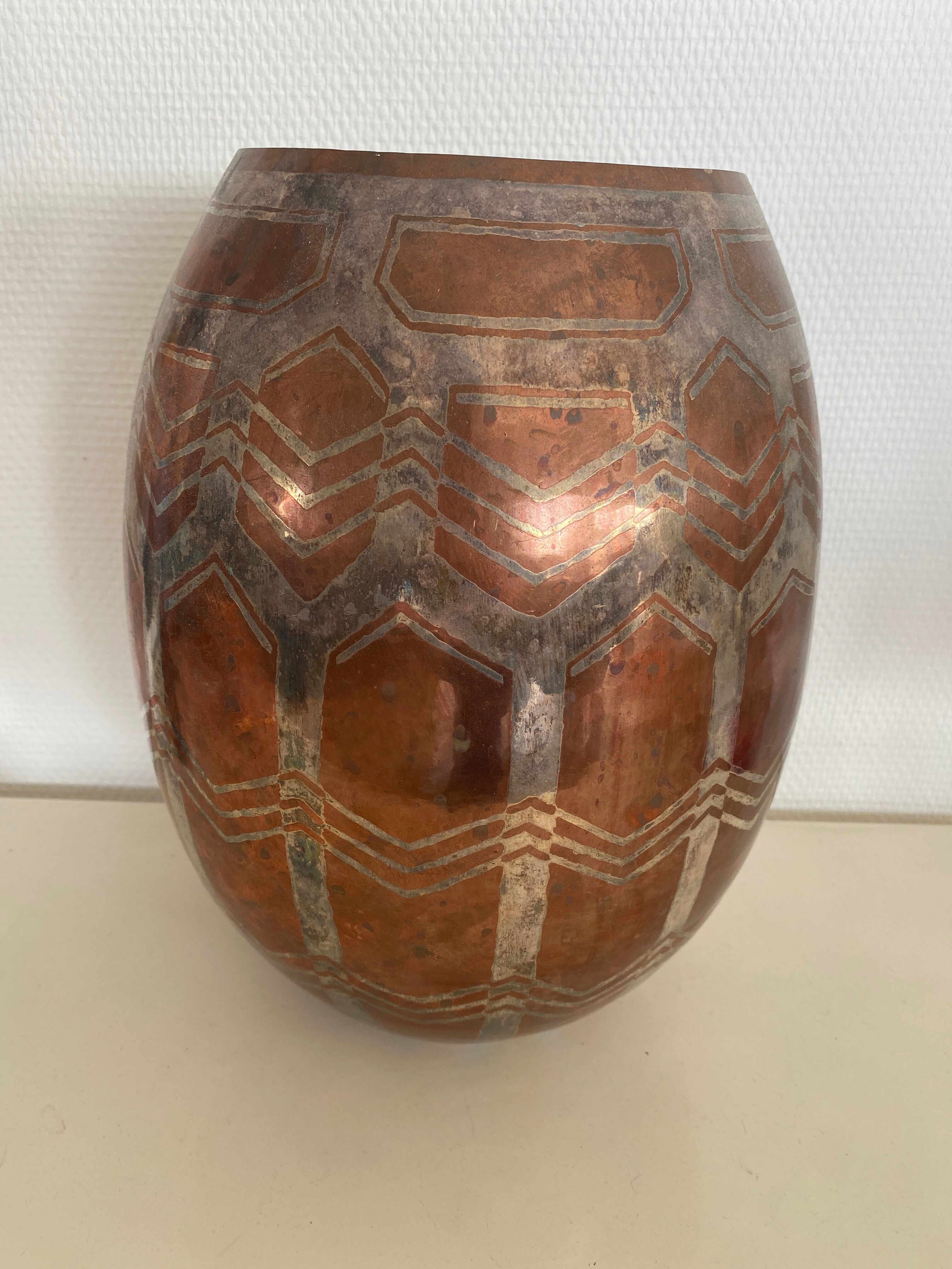Antique copper vase