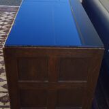 Important buffet / enfilade Art Deco period in polychrome engraved glass.