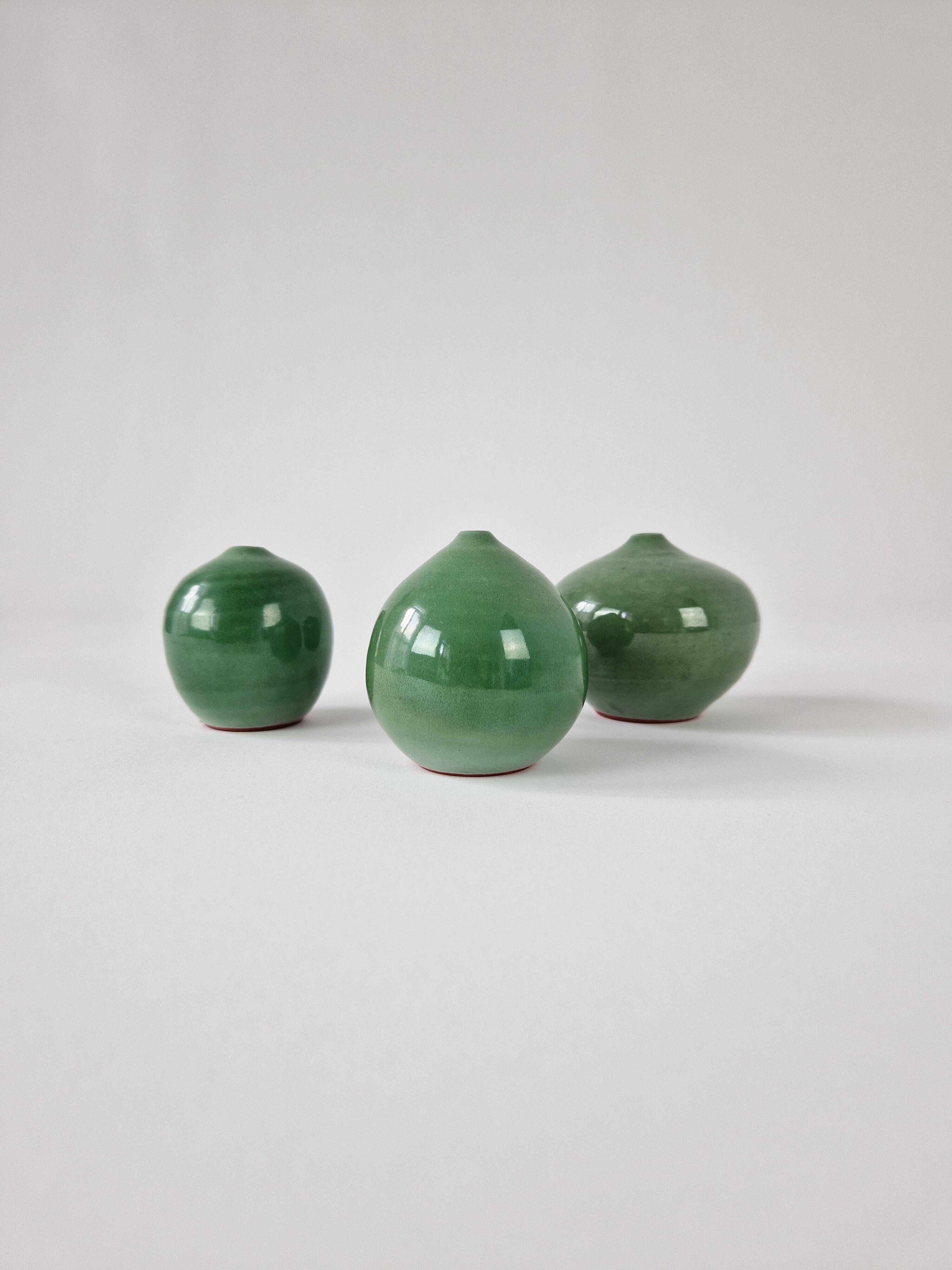 Trio of ceramic soliflores by Antonio Lampecco