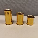 3 beautiful candle holders in 24 carat gold plating.  From Danish Altecco.
