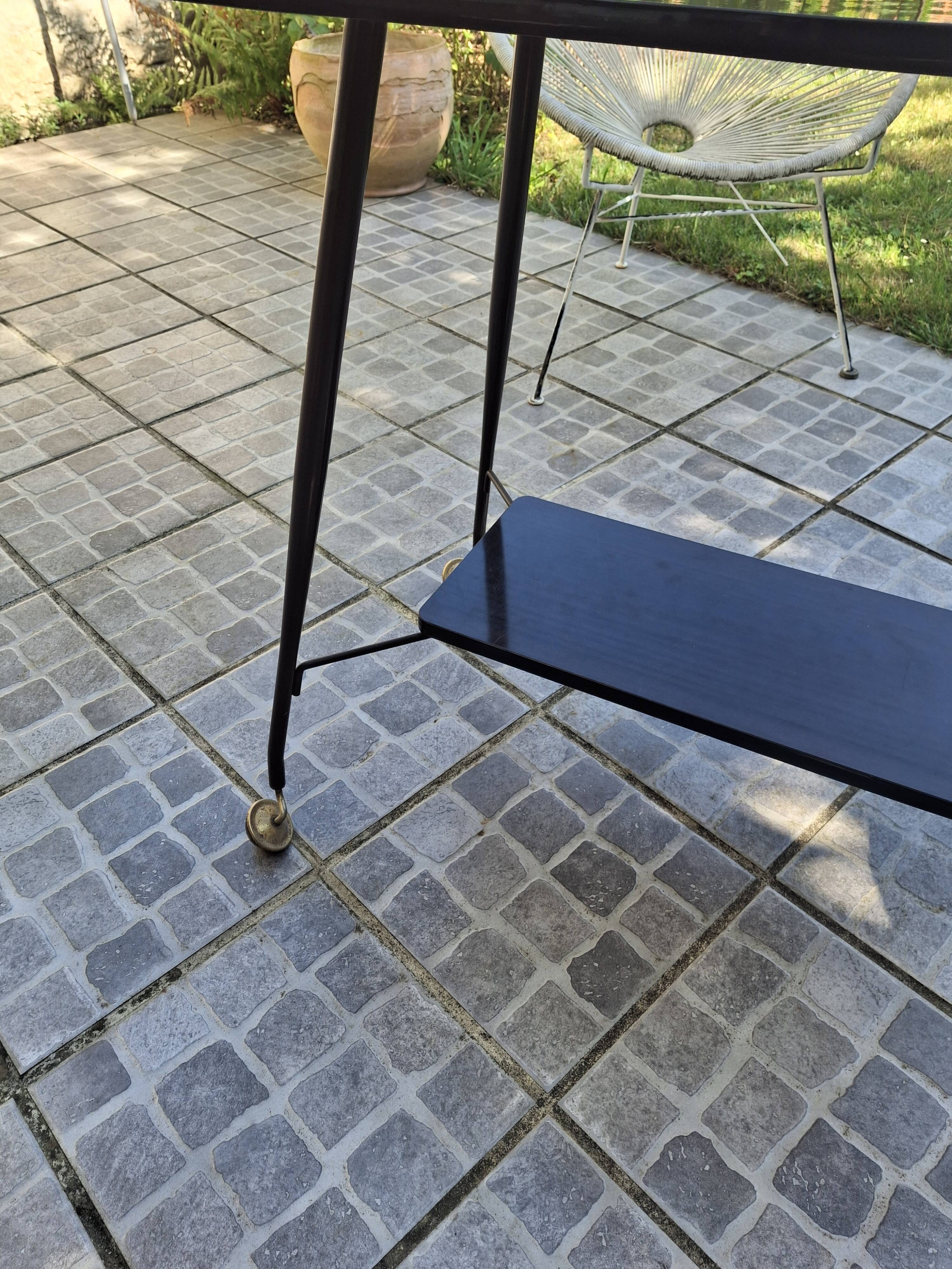 Vintage rolling dessert trolley