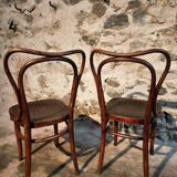 Pair of curved wooden chairs by Jacob & Josef Kohn, Vienna circa 1900
