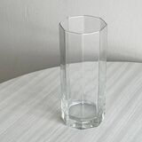 octagonal vase in thick transparent glass