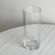 octagonal vase in thick transparent glass