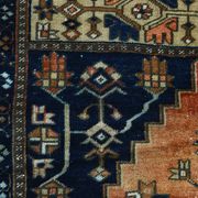 Tapis persan géométrique rouge bleu marine 3x7, 102x223 cm