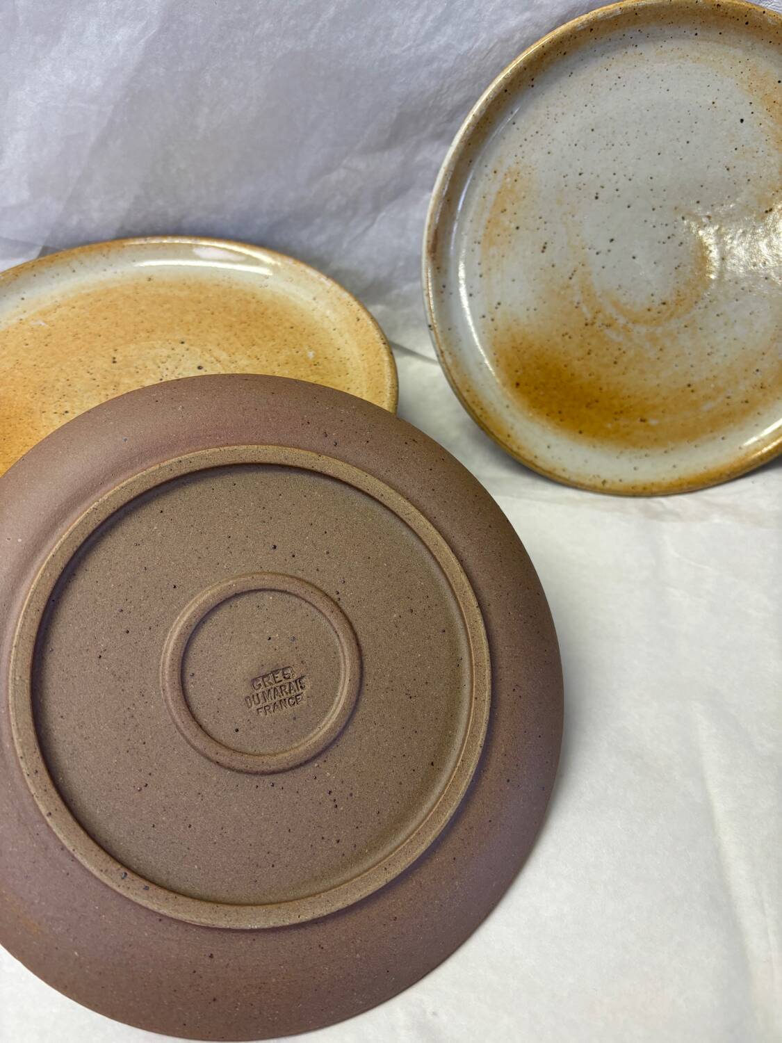 Set of 9 marsh sandstone dessert plates