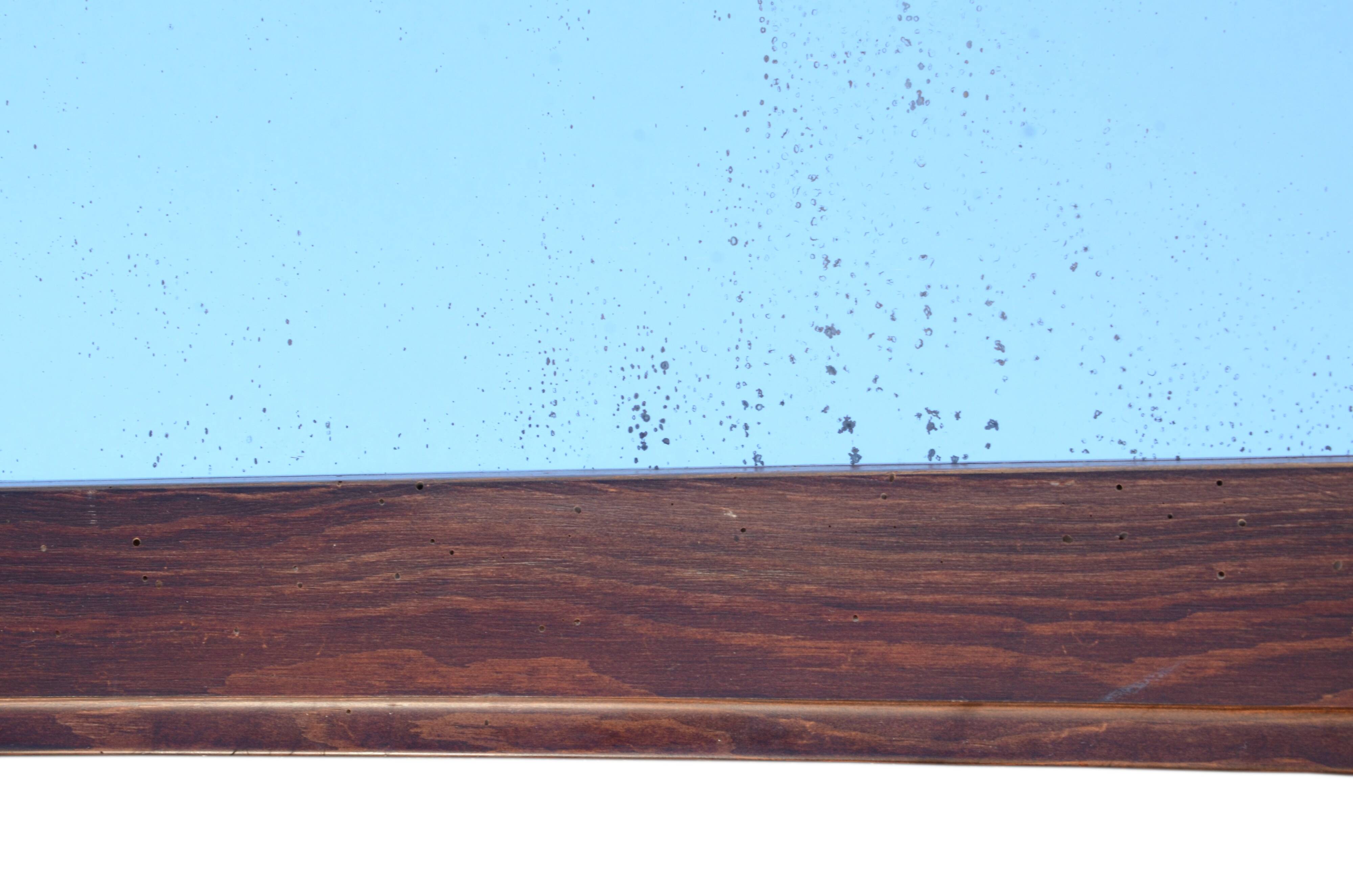 Vertical rectangular mirror in solid wood 118x75, brand Flabec, vintage.