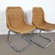 Pair of Rohé Noordwolde chairs | Rattan and chrome