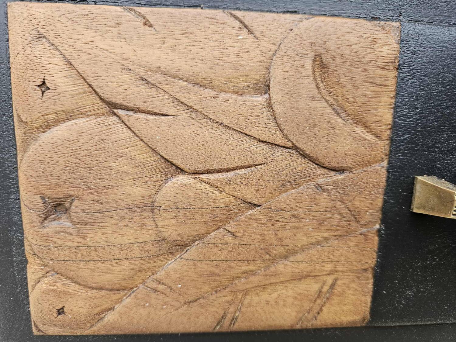 Black and wood art deco sideboard