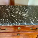 Louis XVI period secretary, in mahogany and Sainte Anne marble, 18th century