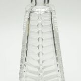 Matching pair of bohemian crystal decanters with art deco motifs