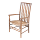 1930s small low spindle-back hearth chair / side chair with wicker seat, Arts & Craft Movement, Morris & Co for Liberty and Co, Stowaway London