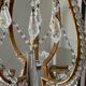 Old Venetian chandelier with Bohemian crystal tassels and gilded wood