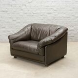 Comfortable Leolux Seal Brown Leather Lounge Chairs The Netherlands 1970s