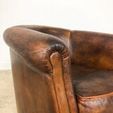 Vintage sheep leather club chair