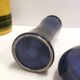 Set of Three Postmodern Blue and Yellow Glazed Vase and Bottles by Parravic