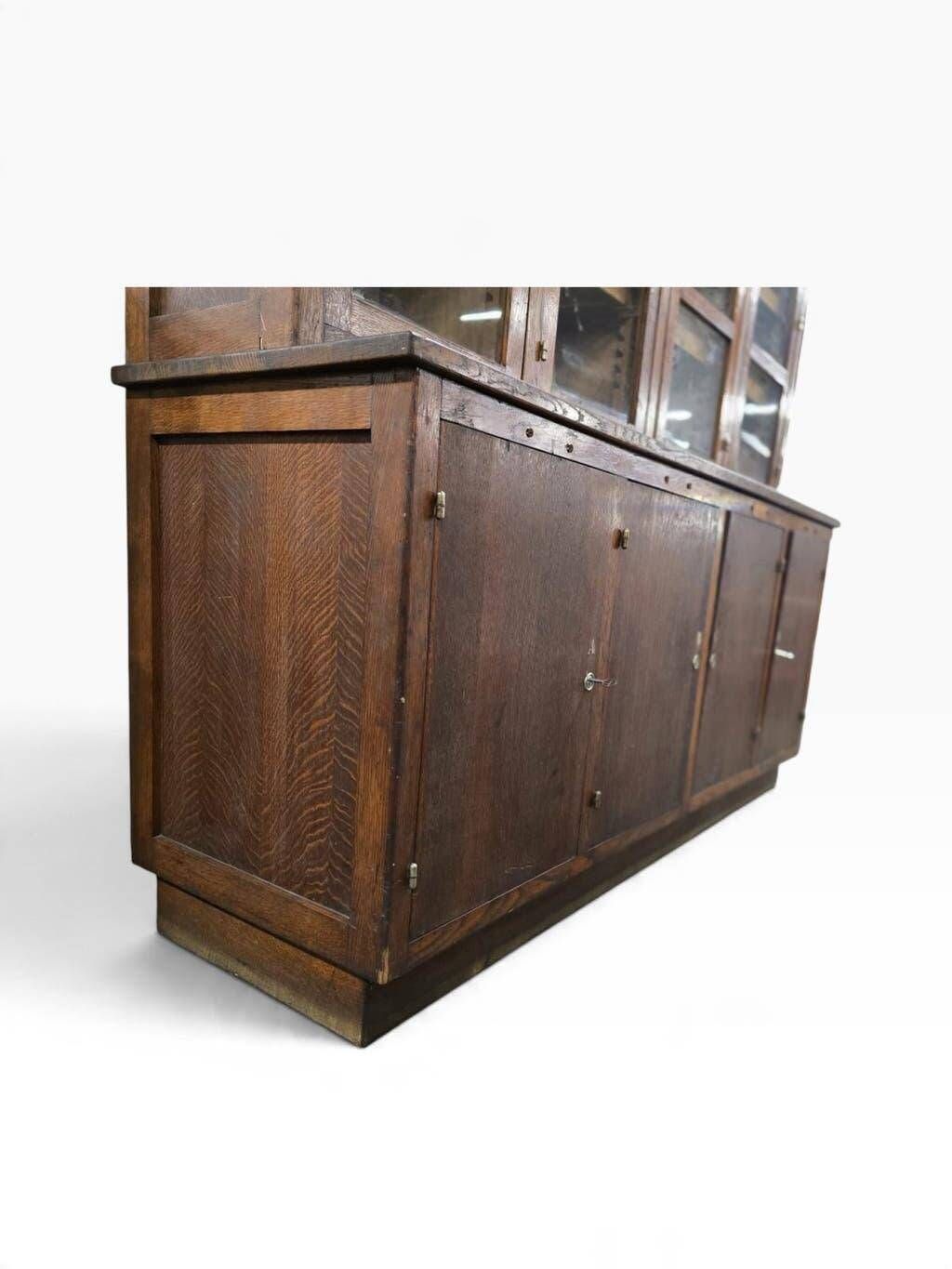 Vintage XL industrial display cabinet / pharmacy cabinet / laboratory cabinet