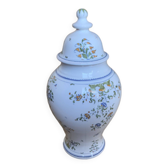 Moustiers lidded vase