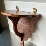 Antique Wooden Wall Console Bracket with geometric carvings