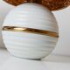 Pair of vintage table lamps – white metal with rattan shades, gold details, Italy 1980s