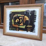 Oil on cardboard by Guy Rougon 1970