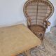 Rattan compass leg dining table, 1950s