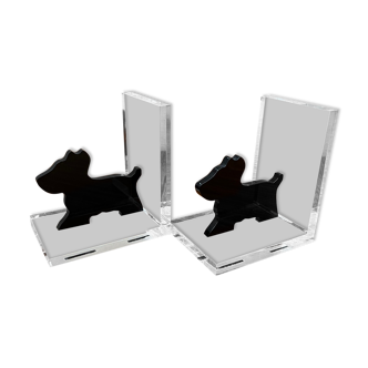 Pair of Plexiglas bookends