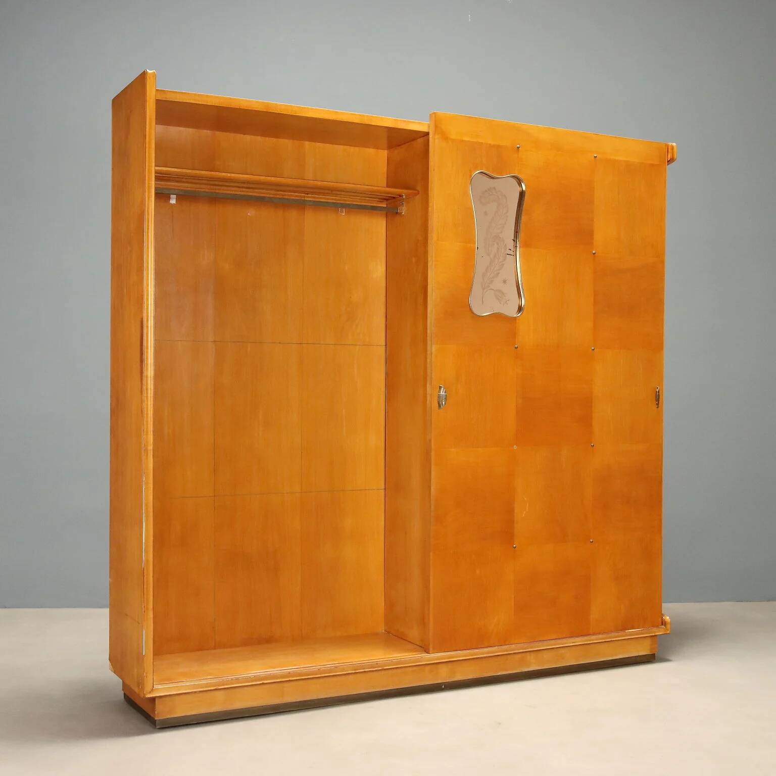 Meuble d’entrée avec console en verre années 1950