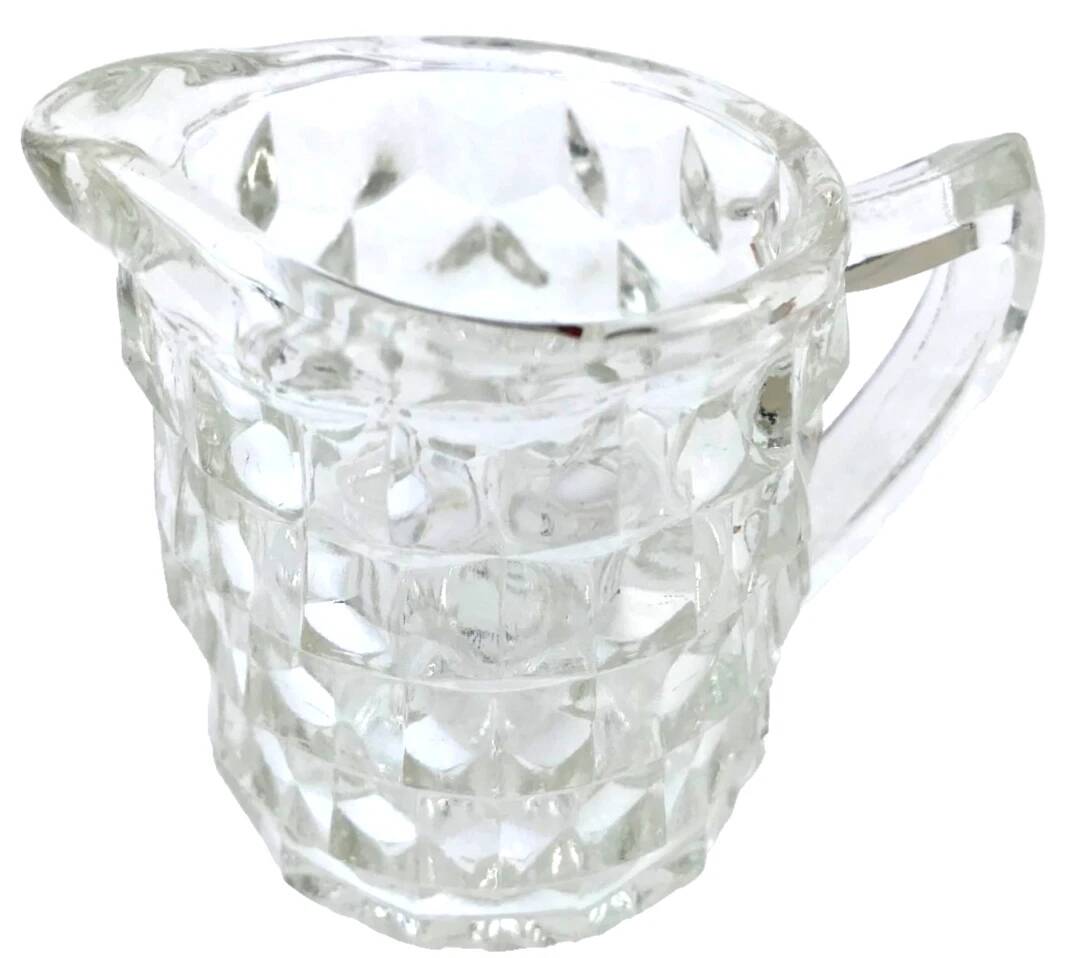 Milk jug / Cream Transparent glass with diamond point