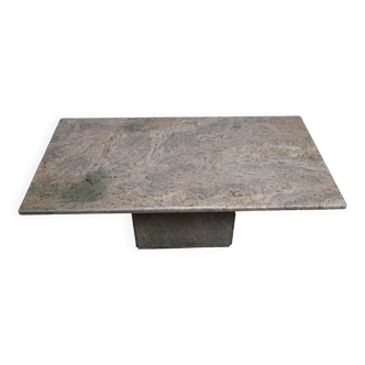 Minimalist pink granite coffee table, 1980's Belgium