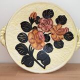Old plate in ceramic (barbotine pottery) signed vallauris