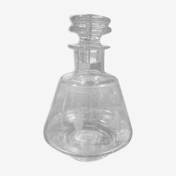 Art Deco-style engraved glass carafe