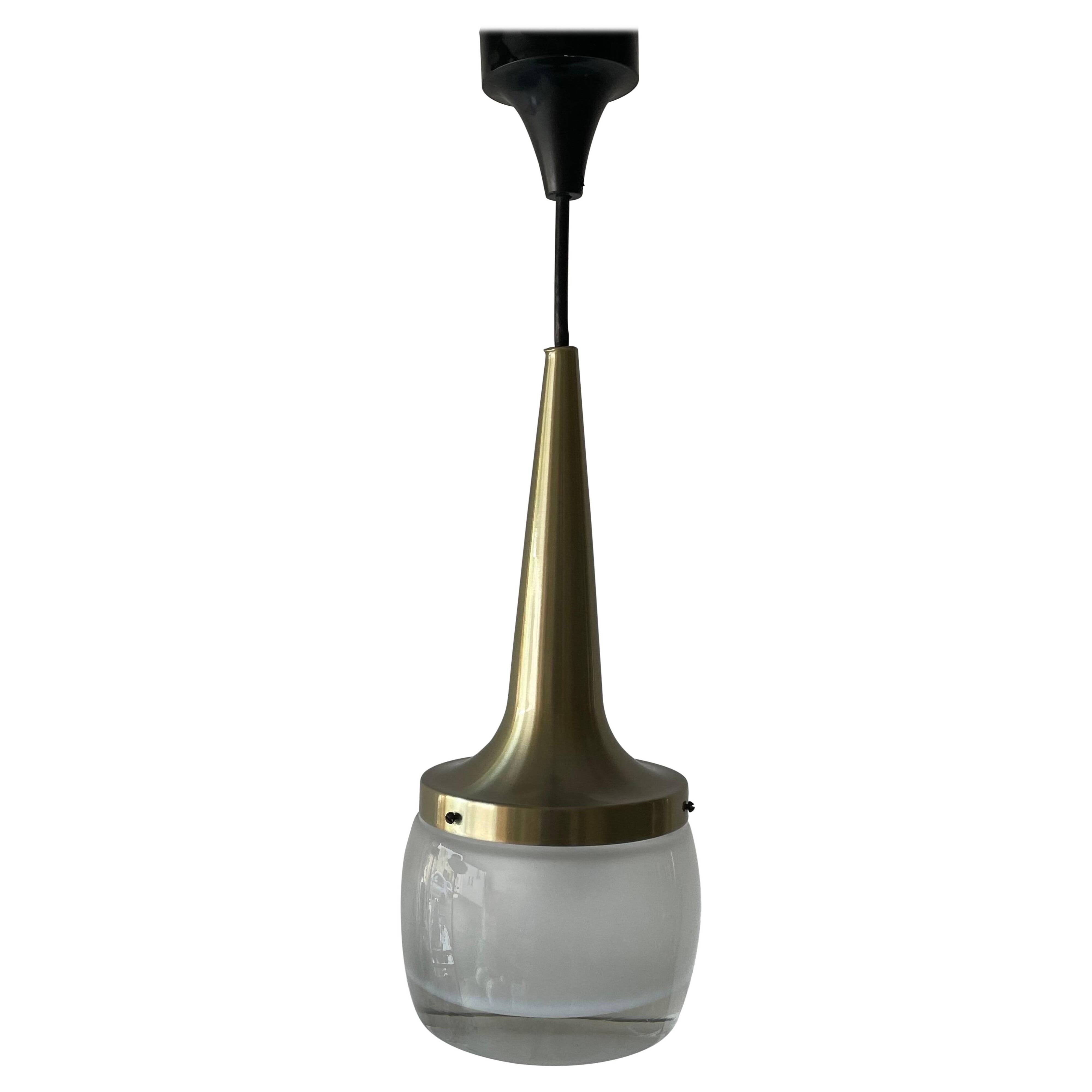 Heavy frosted glass pendant lamp by Staff, 1960s, Germany