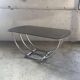 Table basse style Bauhaus en verre fumé et métal argenté, Italie 1960s