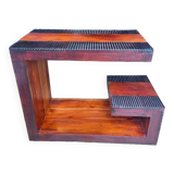 Vintage side table in solid Acacia