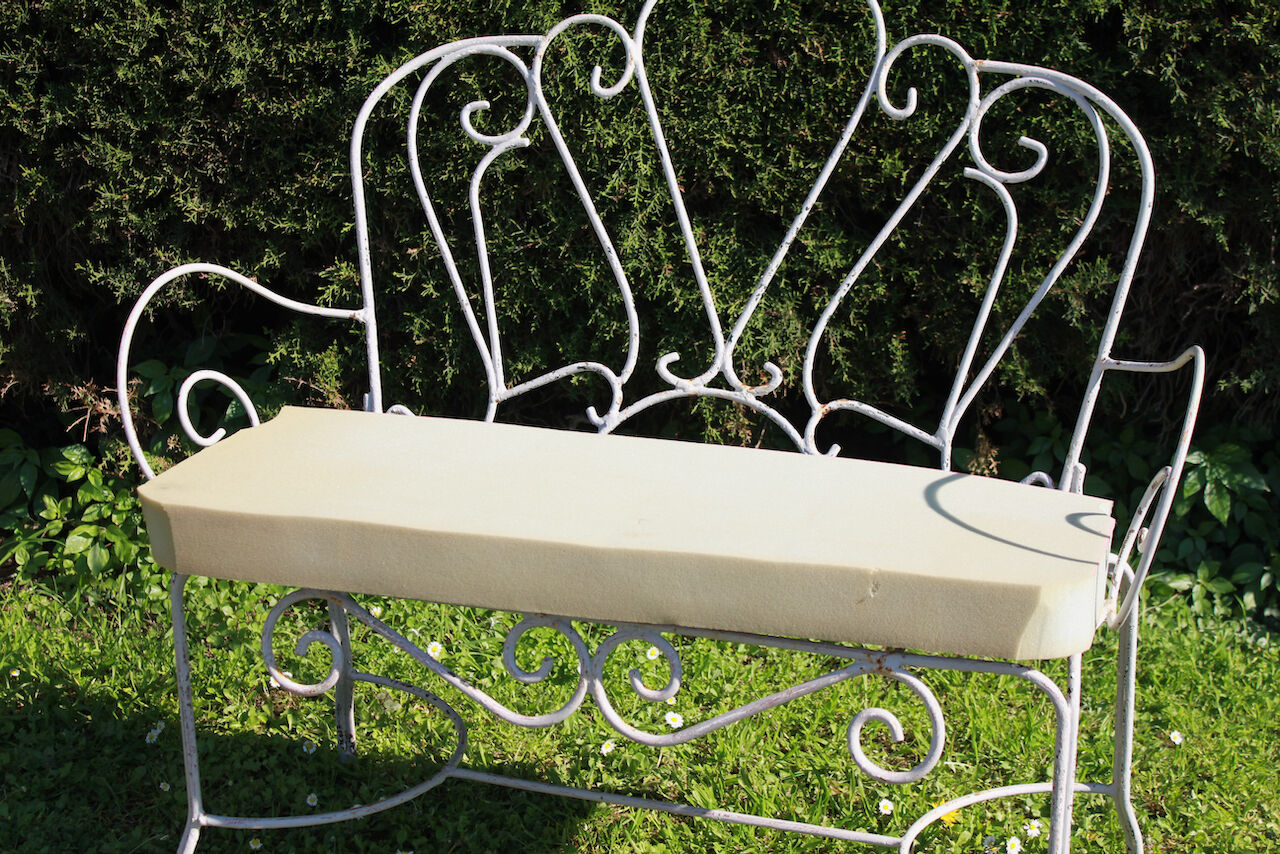 Old wrought iron bench