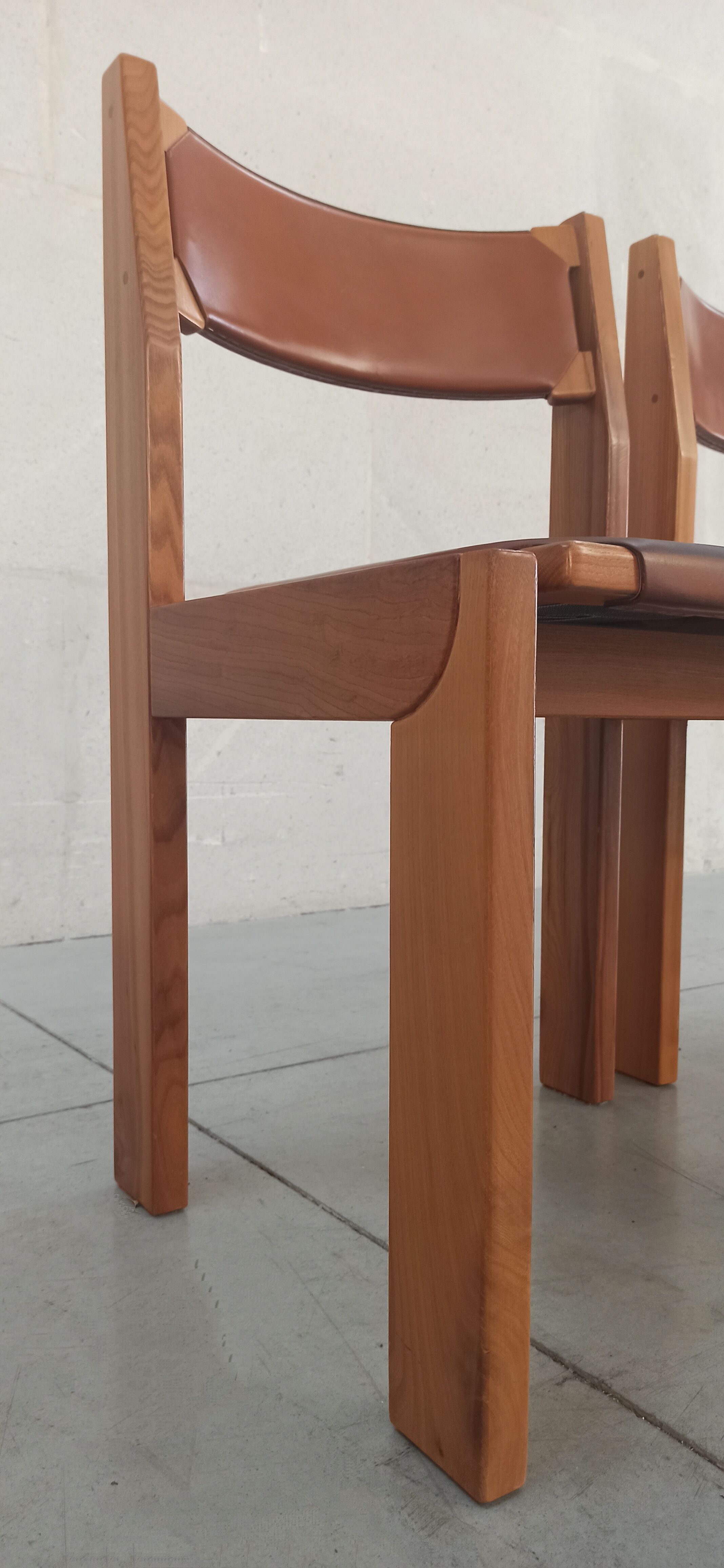 Elm and leather chairs, 80