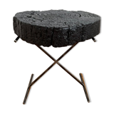 Maud Supplies burnt wood side table